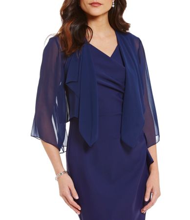navy chiffon bolero jacket
