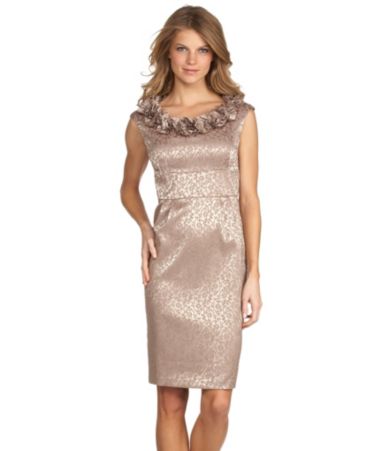London Times Ruffle-Neck Dress :  formal dress party wears cocktail clothes fashion clothing