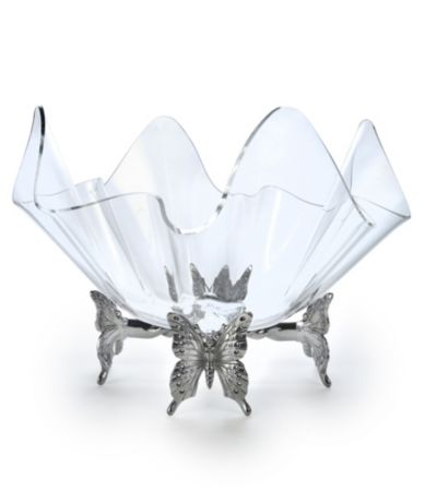 Arthur Court Butterfly Acrylic Bowl with Stand