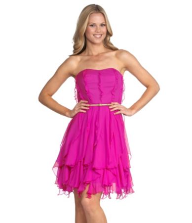 Donna Morgan Strapless Chiffon Dress