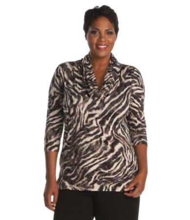 Plus-Size Animal Print Blouse