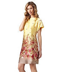... dress this floral print shirt dress in yellow multi takes the women s