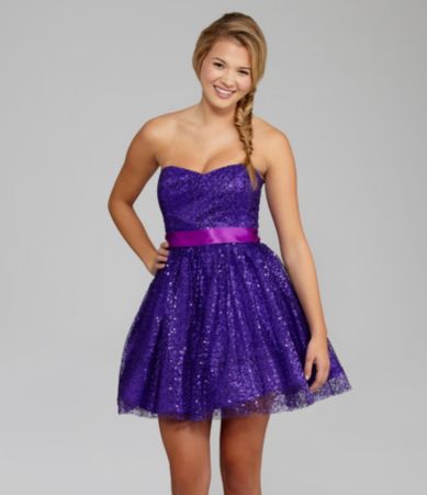 Hailey Logan Sequin Strapless Dress