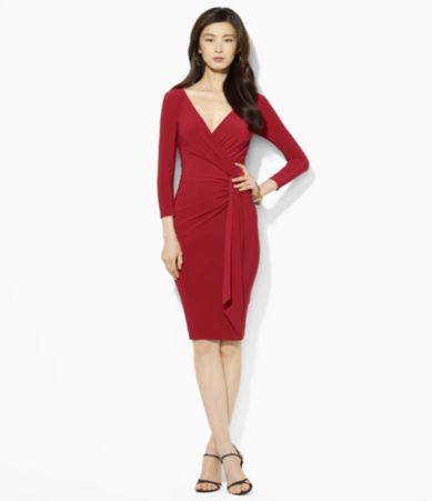 Lauren Ralph Lauren Matte Jersey Surplice Dress