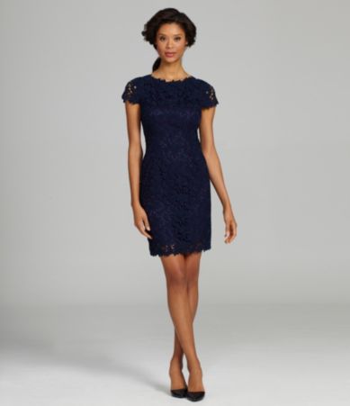 Navy Blue Lace Dress on Elie Tahari Lolly Floral Lace Dress   Dillards Com