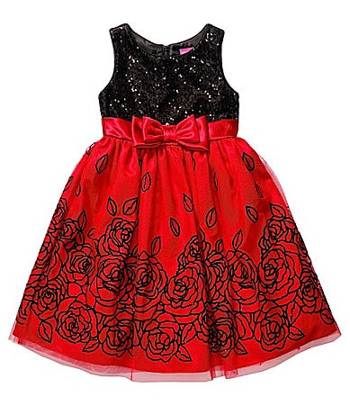 Black Sequin Dress on Rose Plus Size Special Occasion Sequin Flocked Dress   Dillards Com