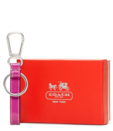 COACH CRINKLE PATENT LOOP KEY RING