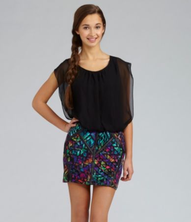 shop all as u wish as u wish blouson neon 2 fer dress print email ...