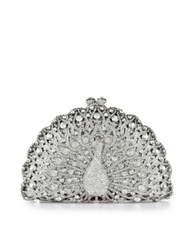 Kate Landry Social Peacock Minaudiere Clutch Evening Bag