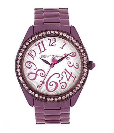 Betsey Johnson Bling Bling Time Purple Watch