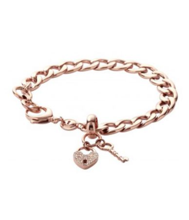 rose gold fossil bracelet chain charm dillards link