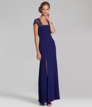 BCBGMAXAZRIA Julia Lace-Back Evening Gown