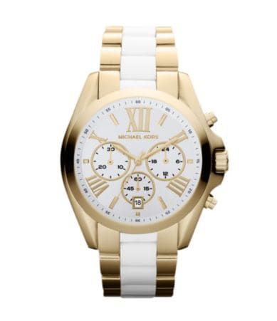 all michael kors michael kors bradshaw white gold chronograph watch ...