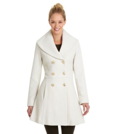 Jessica Simpson Double-Breasted Skirt Coat | Dillards
