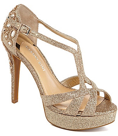 Gianni Bini Geneva Glitter Jeweled Dress Sandals | Dillards
