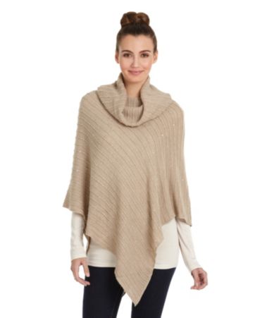 shop all steve madden steve madden ribbed knit poncho with sequins ...