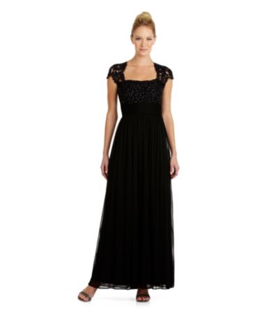 Xscape Lace Cut-Out Back Long Dress | Dillards