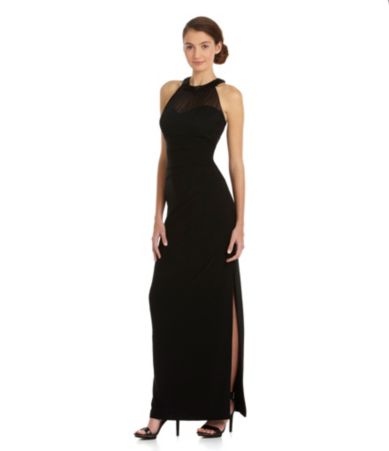 shop all xscape xscape sleeveless beaded neckline gown print wanelo ...