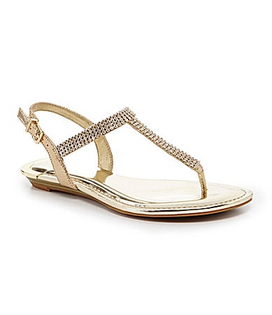 Gianni Bini Emmie Jeweled Flat Sandals | Dillards