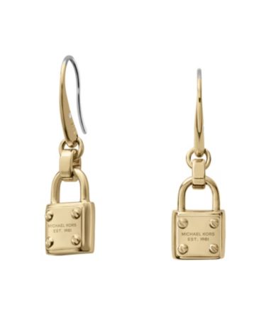 shop all michael kors michael kors padlock drop earrings print wanelo ...