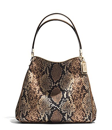shop all coach coach madison small phoebe in python printed fabric ...