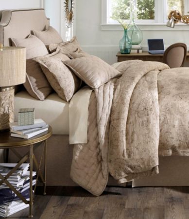 ... Villa Signature Taupe Paisley Linen Duvet Cover | Dillards