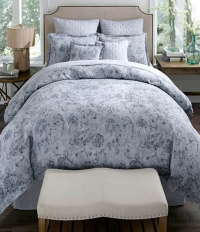 ... Villa Signature Blue Paisley Linen Duvet Cover | Dillards