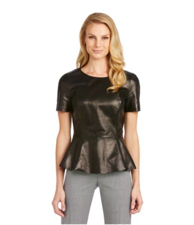 Antonio Melani Peters Leather Peplum Top | Dillards