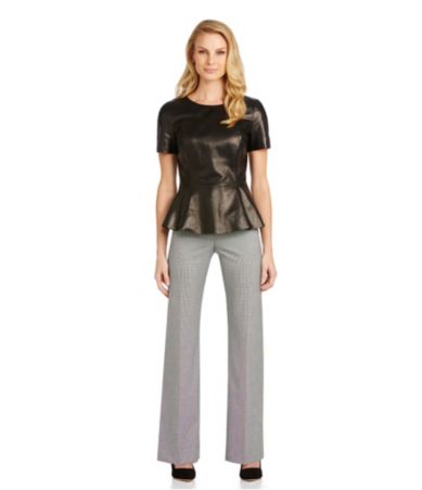 Antonio Melani Peters Leather Peplum Top