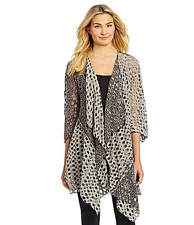 shop all ic collection ic collection holey cardigan print wanelo tweet ...