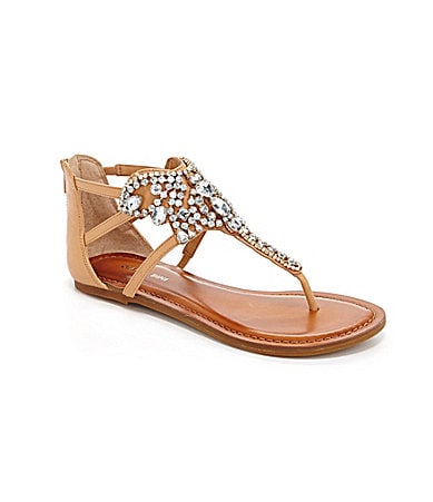 Gianni Bini Crowne Jeweled Flat Sandals | Dillards