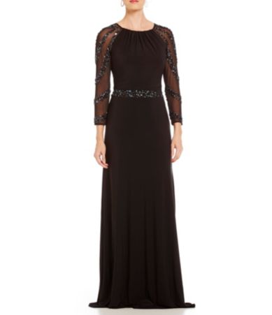 long sleeve evening gowns dillards