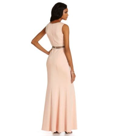 Xscape Rhinestone Cutout Scuba Gown