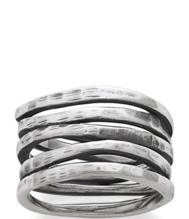 James Avery Stacked Sterling Silver Hammered Ring Dillards