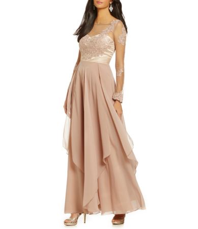long sleeve evening gowns dillards