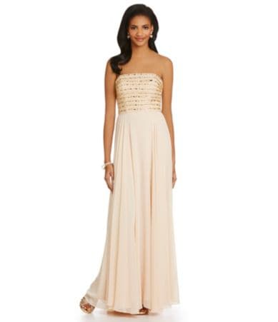 Xscape Strapless Sequin Bodice Gown