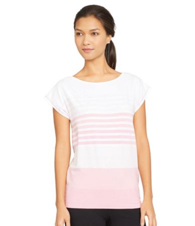 ... Ralph Lauren Pink Collection Striped Cotton T-Shirt | Dillards