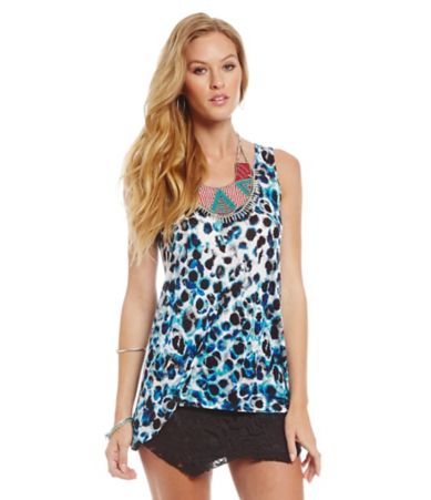 kensie Water Spots-Print Knit Top | Dillards