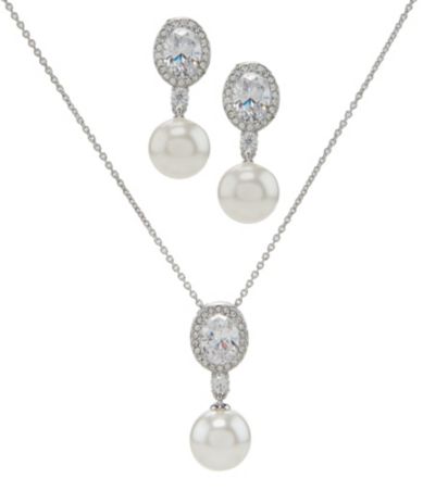 Nadri Boxed Pearl Pendant Necklace  Earring Set | Dillards