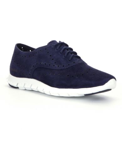 cole haan zerogrand wingtip blue