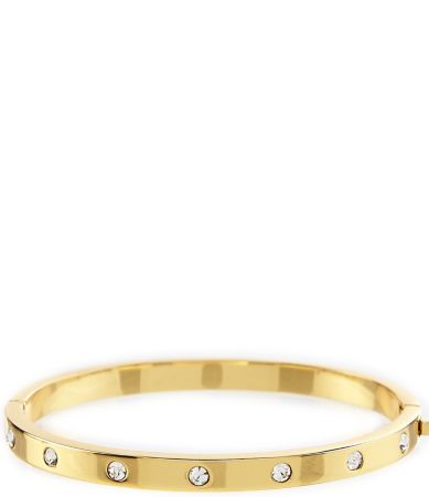 Kate Spade New York Set In Stone Hinged Gold Plated Bangle Bracelet Dillards 2481