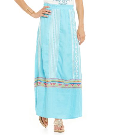 James Bryan Embroidered Maxi Skirt Dillards