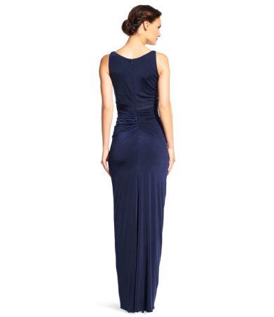 adrianna papell cascading ruffle gown