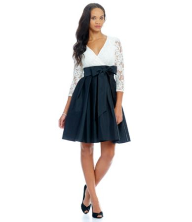Adrianna Papell Lace V Neck Party Dress | Dillards
