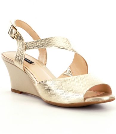 Alex Marie Averee Metallic Leather Wedge Sandals Dillards