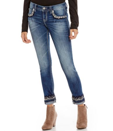 embroidered skinny jeans