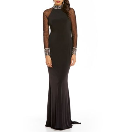 long sleeve evening gowns dillards