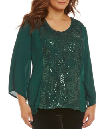 dillard's plus size tops