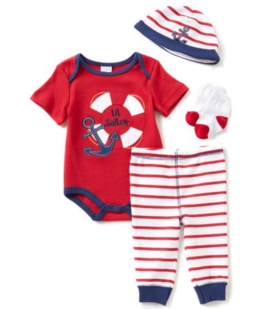 Starting Out Baby Boys Newborn9 Months Sailor 4Piece Layette Set