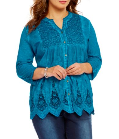 dillard's plus size tops